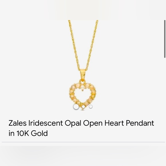 Iridescent Opal Open heart Pendant - Picture 1 of 6
